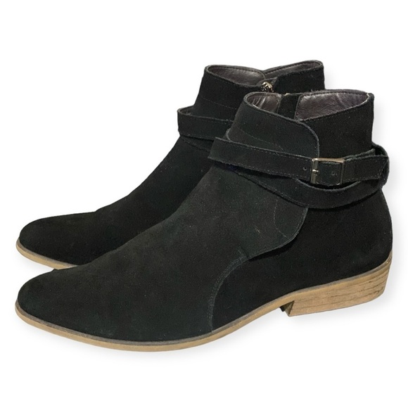 THE RAIL Black Weather Safe Leather Suede Ankle Boots Mens Size 10US/43EU - Picture 1 of 15